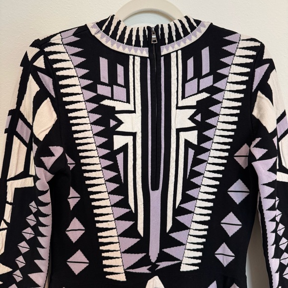 Geometric Patterned Black and White Dress - Picture 8 of 8